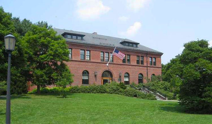 The green grass around Arnold Arboretum in Boston