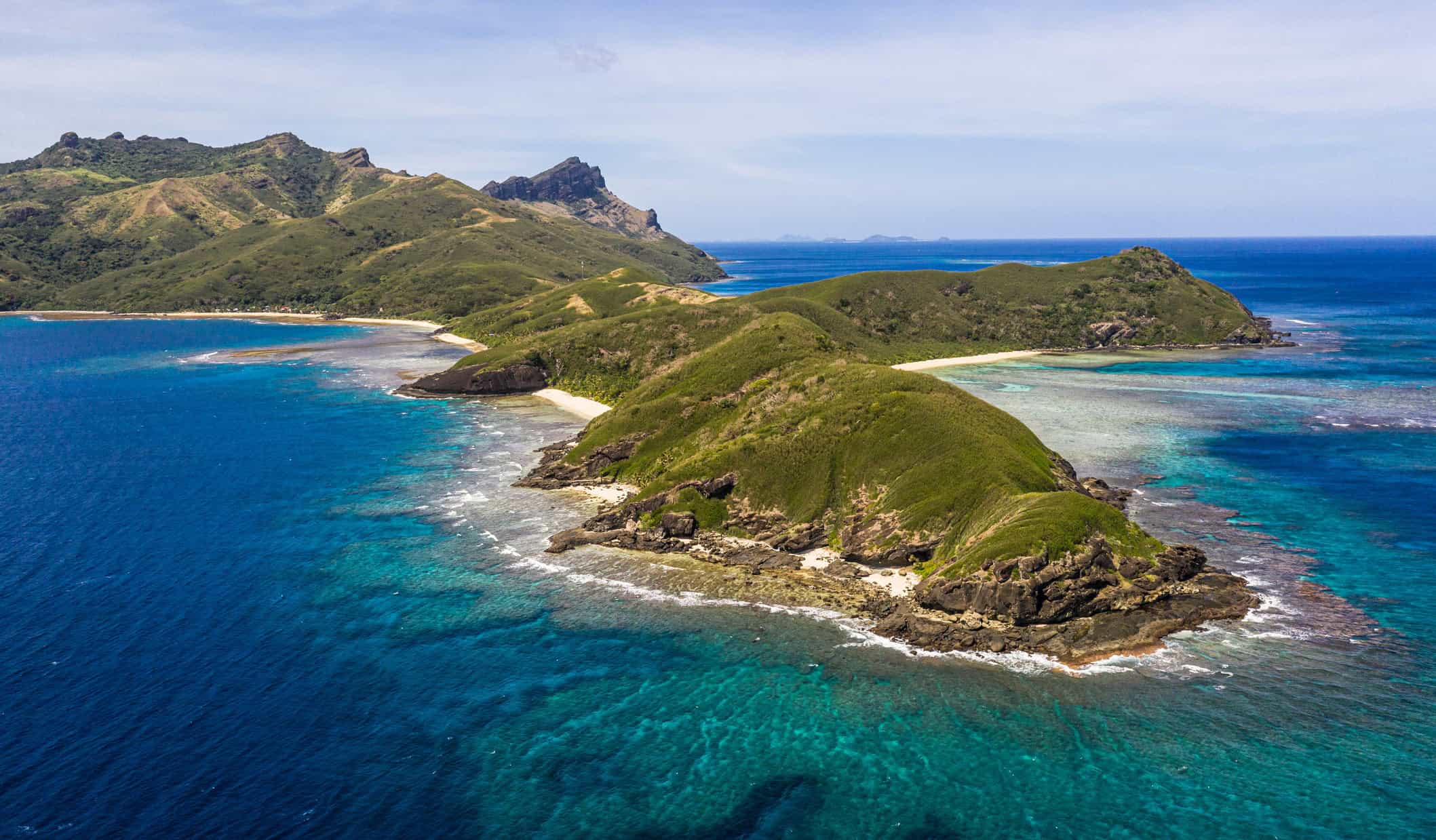 A mountainous island in the Yasawa Islands in Fiji