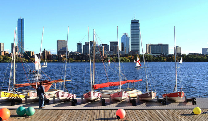 Blue skies over Boston's Charles River