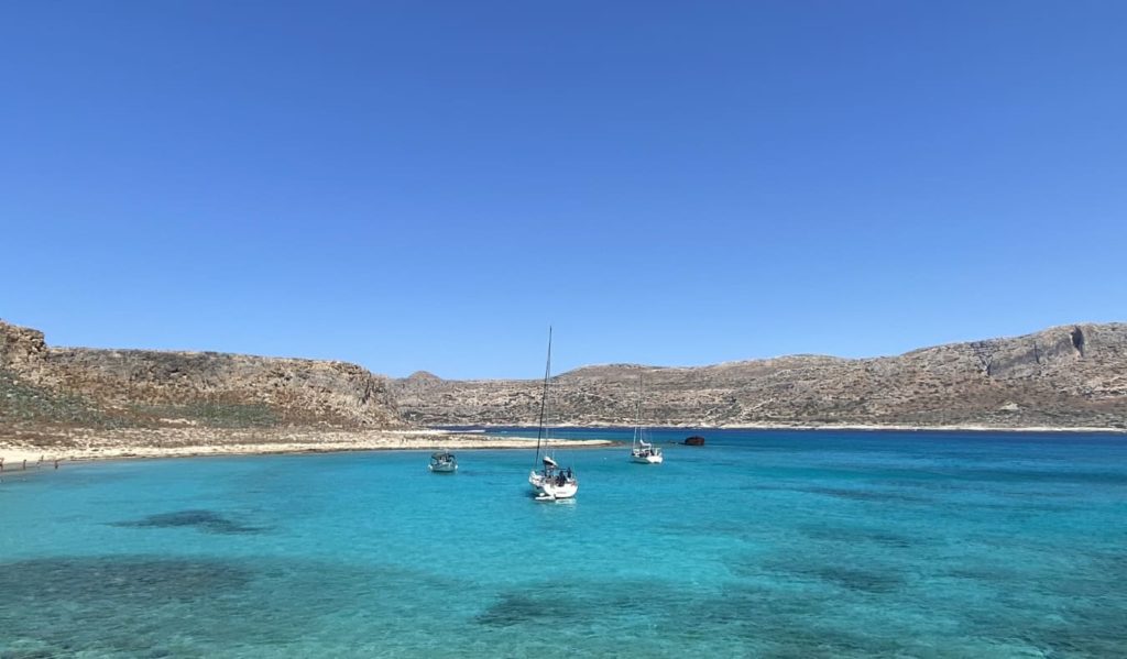 The clear, beautiful waters around Crete, Greece