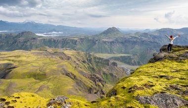 Kristin Addis hiking in Iceland