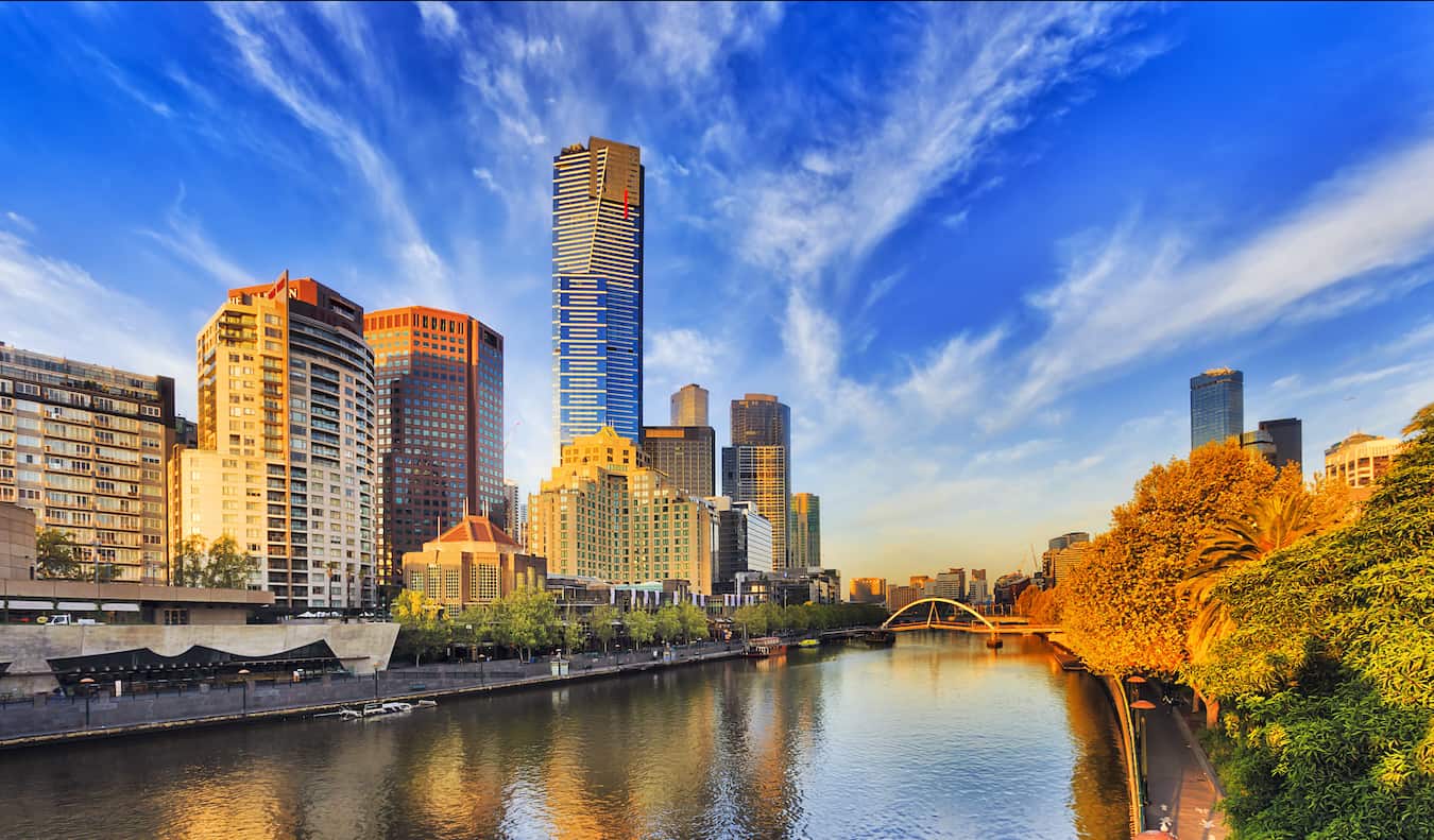 A view of South Yarra near the river with lots of greenery in Melbourne, Australia