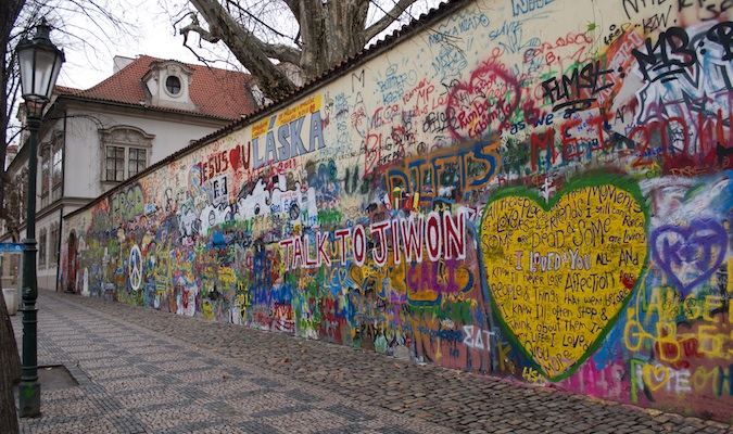 John Lennon wall in Prague