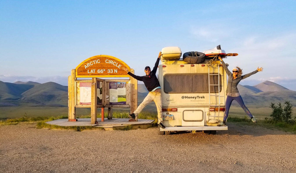 Mike and Anne from HoneyTrek with their RV