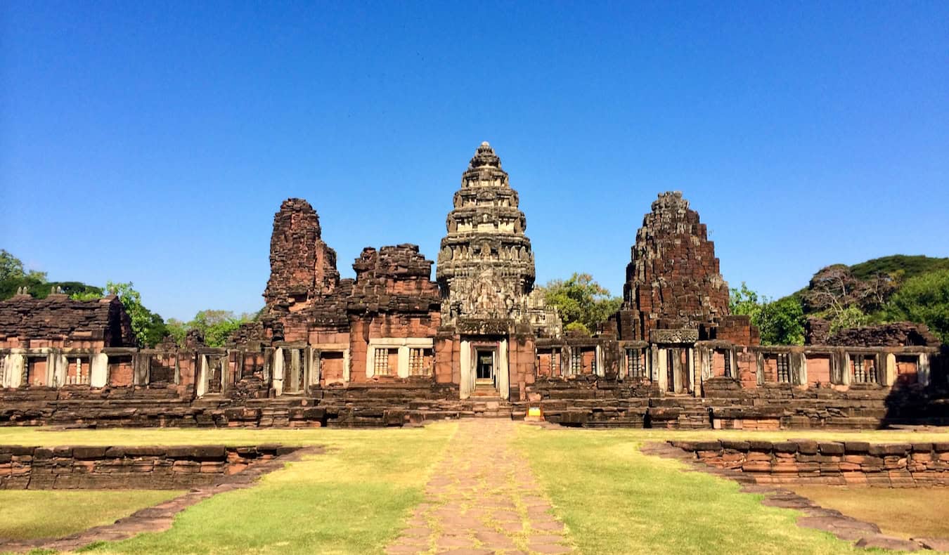 a massive and ancient temple complex in rural Isaan, Thailand